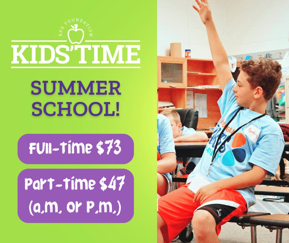 BPSF_KidsTime's tweet photo. Kids' Time Summer School registration is coming soon! Current Kids' Time families can enroll for Summer Camp, Summer School, and Fall care starting March 13! Registration will be open to all families, including new families April 3. https://t.co/7WsUf3iLif https://t.co/tvOhETPt3Q
