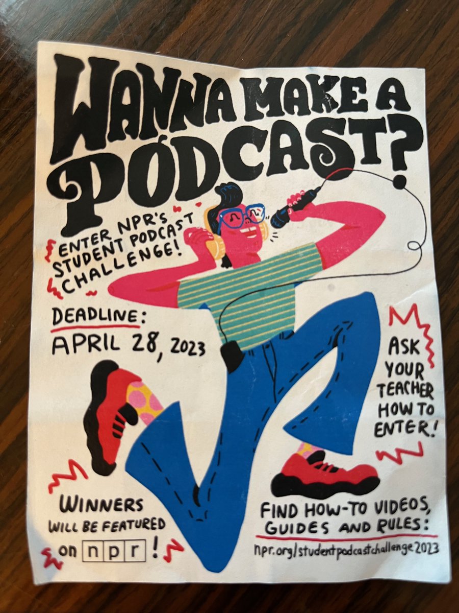 Just learned about this amazing @NPR student podcast challenge from @sequoiastweets and @thatjanetlee. What a cool opportunity for @asu students and the broader #creator community. And awesome flyer! …dentpodcastchallenge23.splashthat.com