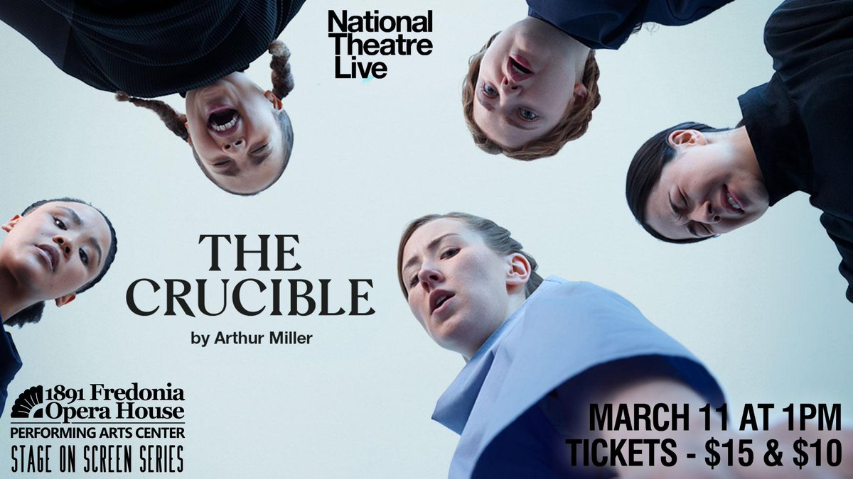FredOperaHouse's tweet image. "★★★★★ - A gripping revival of Arthur Miller’s masterpiece. The National Theatre at its best." - Telegraph. Arthur Miller's THE CRUCIBLE is the next feature in the Stage on Screen Series at the Opera House.  March 11 at 1pm. #NationalTheatreLive #fredoniaoperahouse #1891foh