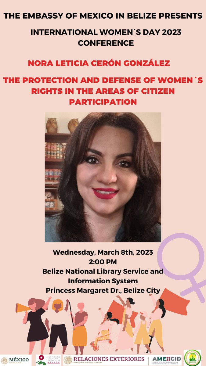 Mañana por invitación de la <a href="/EmbaMexBee/">Embassy Mexico in Belize</a>, a través del <a href="/InsCulturalMxBz/">Instituto Cultural de México en Belice</a>, en colaboración de la Belize National Library Service, tendré el gusto de  participar con una conferencia acerca de la protección a los derechos políticos de las mujeres. #DíaDeLaMujer. <a href="/m_zamarripa/">Martha Zamarripa R.💙</a>.