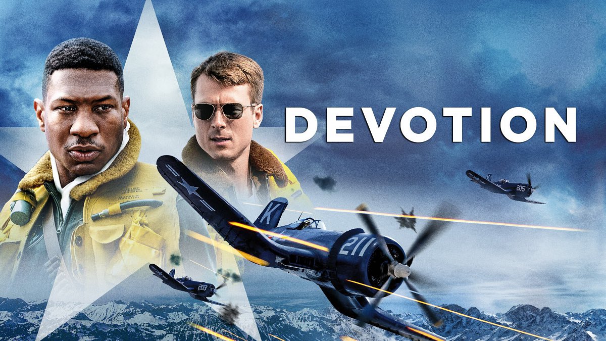 PCLeftovers's tweet photo. Now on Blu-ray, #JonathanMajors &amp; #GlenPowell star in #Devotion, the epic &amp; inspirational story based on true events of two heroic US fighter pilots whose sacrifices made them the Navy's most celebrated wingmen. Buy it on Blu-ray now. Rated PG-13. From #ParamountPictures. https://t.co/mpNRC1KpGq