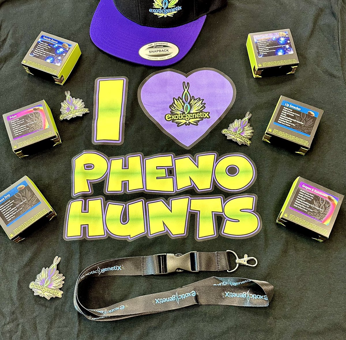 Welcome to another beautiful day on Twitter Boys and Girls! I have something pretty kick ass to GIVEAWAY today!!! Our new I ❤️ Pheno Hunts shirts are here and I thought why not put together a Flavor Banger Box set that touches on all sorts of amazing terps from some of my