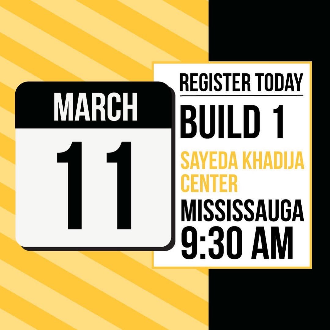 Muslim Welfare Canada (@mwcanadaorg) on Twitter photo Repost: <a href="/projectramadan/">Project Ramadan</a> Registration for Build 1 is officially live! ๐ฅณ
Our first build of the season will be happening on Saturday, March 11th, at Sayeda Khadija Center.
Spots are limited and fill up fast, so secure yours today!
Visit eventbrite.ca/e/build-1-sayeโฆ Repost: <a href="/projectramadan/">Project Ramadan</a> Registration for Build 1 is officially live! ๐ฅณ
Our first build of the season will be happening on Saturday, March 11th, at Sayeda Khadija Center.
Spots are limited and fill up fast, so secure yours today!
Visit eventbrite.ca/e/build-1-sayeโฆ