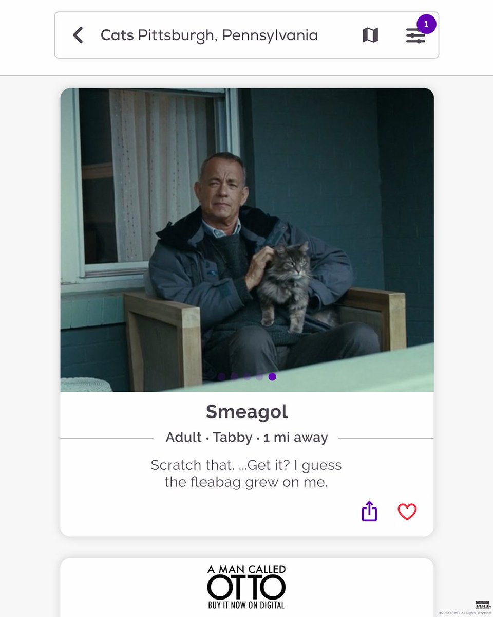 Someone take this fleabag off my hands.

Fall in love with Smeagol in #AManCalledOtto - Buy it Now On Digital! bit.ly/GetAManCalledO…