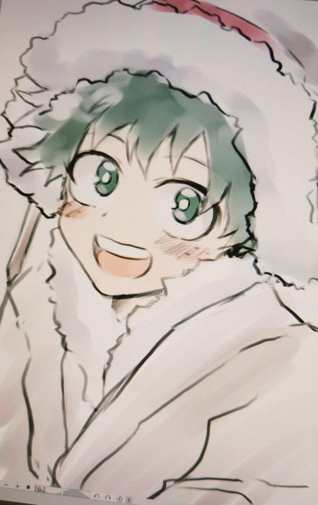 midoriya izuku male focus 1boy green hair green eyes solo smile open mouth  illustration images