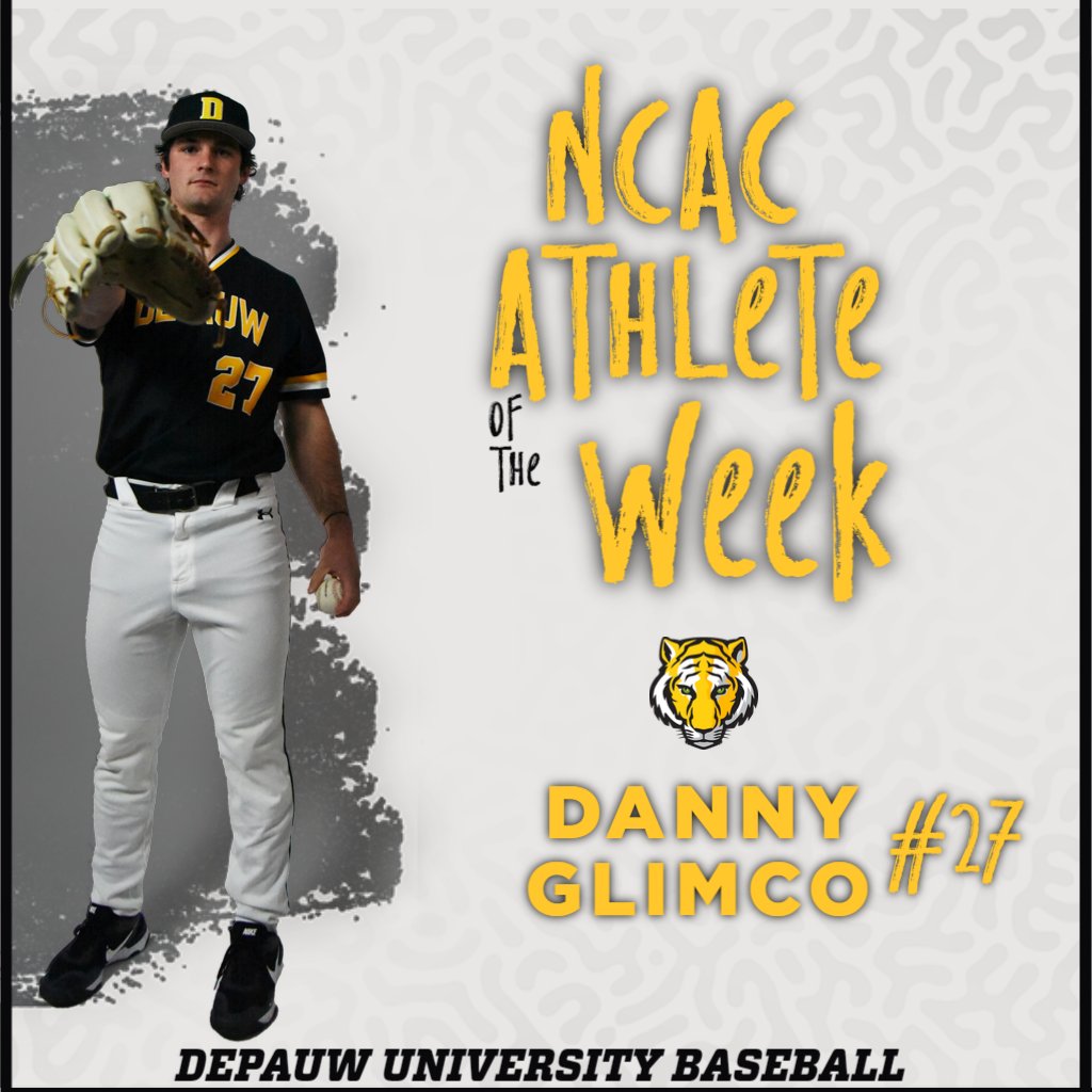 DePauwAthletics's tweet photo. Four Tigers were named @ncac Athlete of the Week! Congratulations to women's @depauwtennis members Ellen Gardner and Kat Wilder, @depauwmenslacrosse sophomore Henry White and junior @depauwbaseball pitcher Danny Glimco for being named AOW! #TeamDePauw #d3baseball #d3lax #d3tennis https://t.co/wEBVU1b2Lt