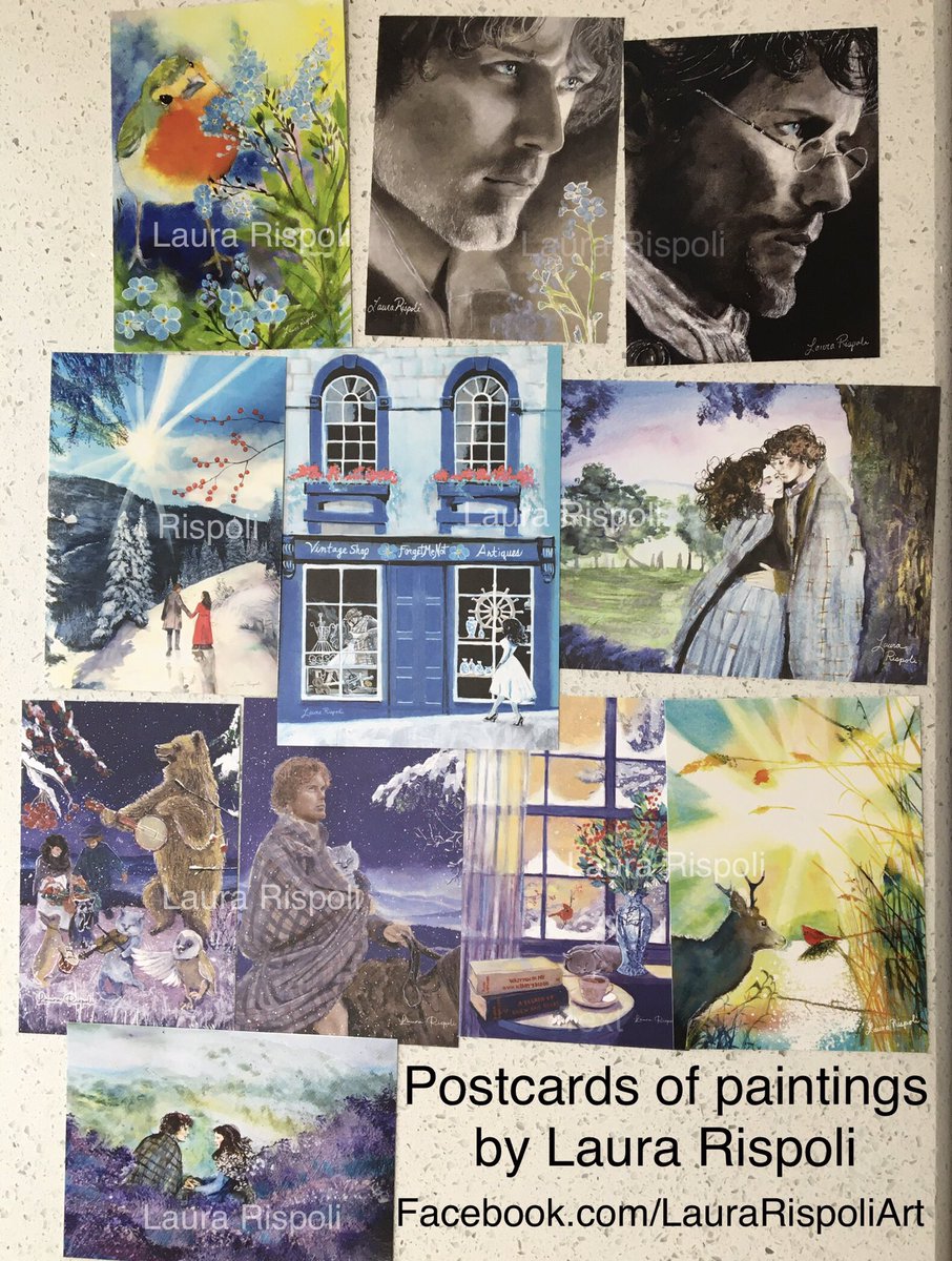 Please retweet🙏 I’m giving away these postcards of some of my paintings. To enter Please like, retweet &amp; comment on this post &amp; follow me &amp; I’ll pick the random winner 3/10/23. Also doing giveaways today on my fb &amp; fb group here: Linktr.ee/LauraRispoli Thank you #Outlander #art