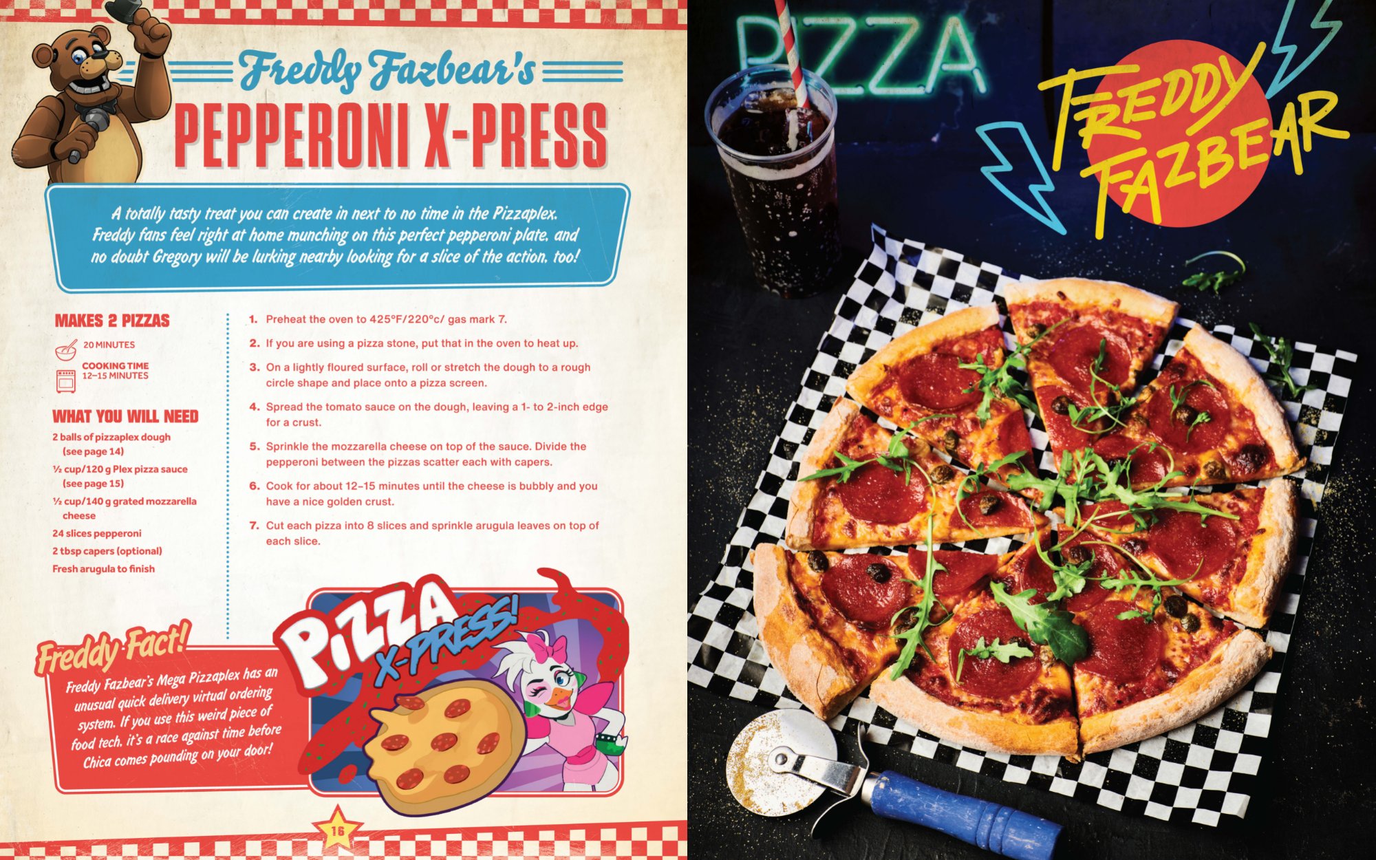 JonnyBlox on X: The recipe for Freddy Fazbear's Pepperoni X-Press in the  upcoming 'Official Five Nights at Freddy's Cookbook' has been revealed by  Scholastic! Attached are all of the recipe pages revealed