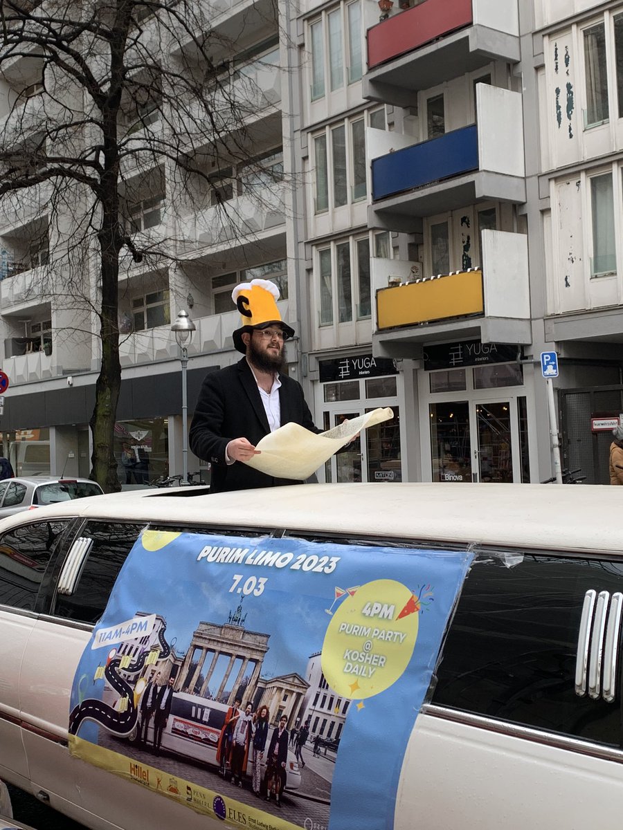 Ruben Gerczikow (@rubengerczi) on Twitter photo Auf den Straßen Berlins wird Purim gefeiert. Wir lesen aus der Megilat Esther und feiern das Leben. Danke an <a href="/JewishBerlin/">Jüdische Gemeinde Chabad Berlin</a> und <a href="/JeremyBorovitz/">Jeremy Borovitz</a>. Chag Purim Sameach! 🎭 Auf den Straßen Berlins wird Purim gefeiert. Wir lesen aus der Megilat Esther und feiern das Leben. Danke an <a href="/JewishBerlin/">Jüdische Gemeinde Chabad Berlin</a> und <a href="/JeremyBorovitz/">Jeremy Borovitz</a>. Chag Purim Sameach! 🎭