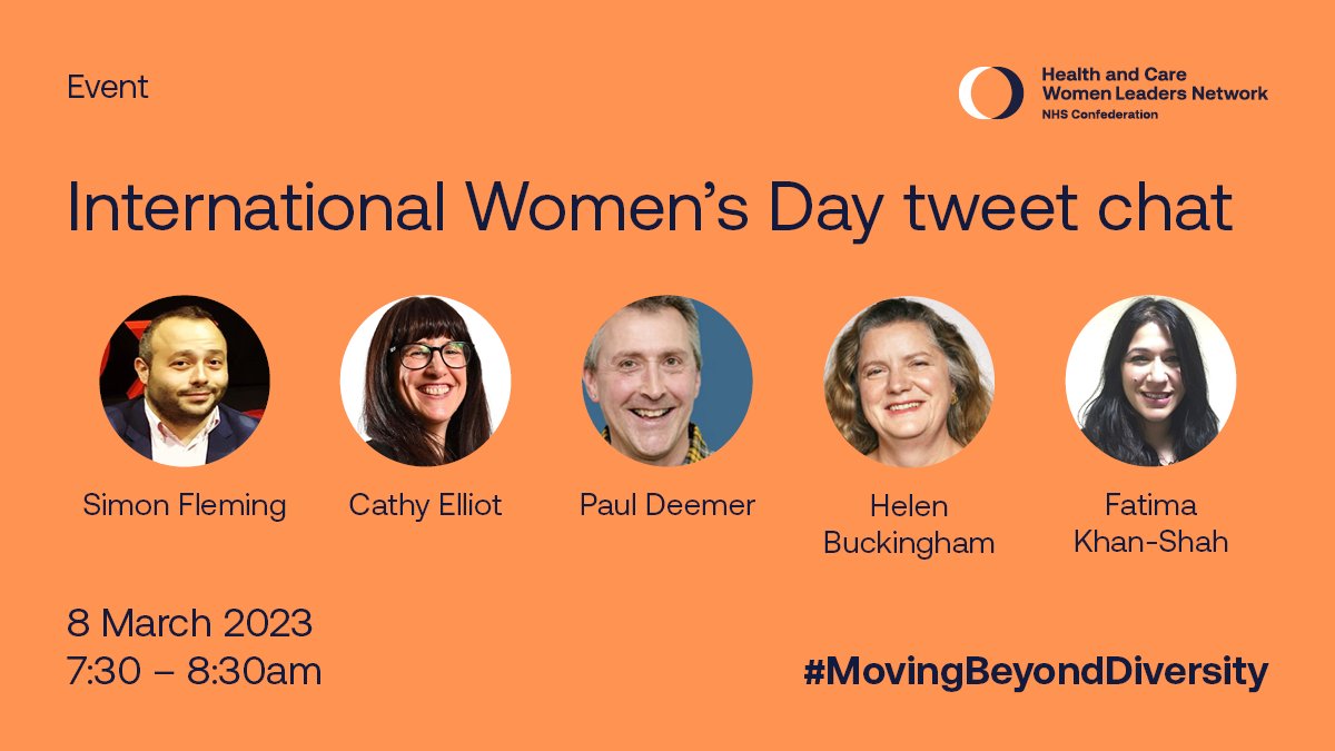 hcwomenleaders's tweet photo. Don't forget to join our tweet chat tomorrow morning at 7.30am with our panel @OrthopodReg @NHSE_Paul @shutcake @NHSWYChair @buckinghamh and more
Remember to use the hashtag #MovingBeyondDiversity to join the conversation.
Find out more π
https://t.co/BQrtsy1b4n
#IWD2023 https://t.co/NtQLBLCv64