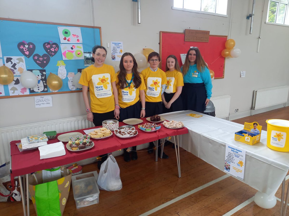 5 of our brilliant Rangers held a bake sale on Sunday after our Thinking Day service in aid of <a href="/mariecurieuk/">Marie Curie</a> <a href="/MarieCurieNI/">Marie Curie NI</a> and raised a fantastic £170 - well done girls!! 👏🏼🌼💛 <a href="/Girlguiding/">Girlguiding</a> <a href="/ggulster/">Girlguiding Ulster</a>