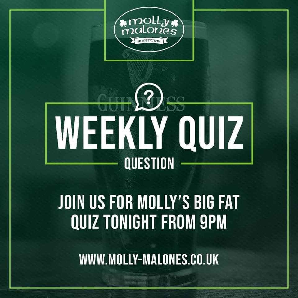 QUESTION TIME! ❓ 

How many shots of baby Guinness did we sell over the weekend? Guess below and the winner will be contacted via message tomorrow.

Good luck and see you at 9pm tonight for the Big Fat Quiz!