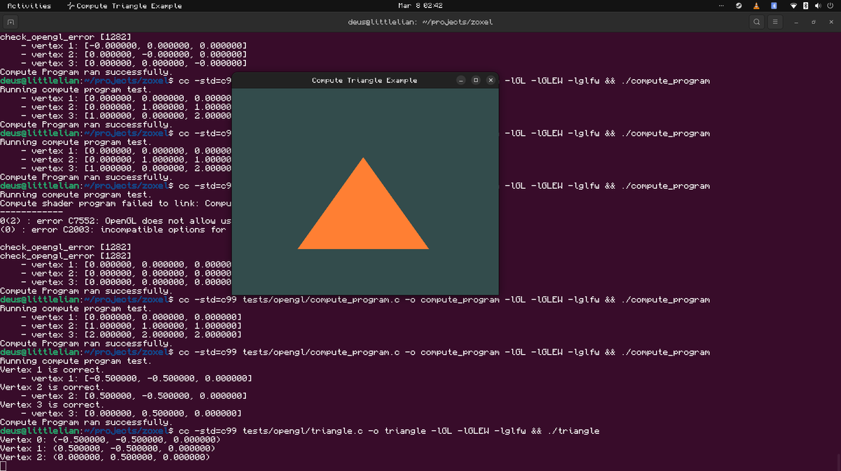 deusxyz's tweet photo. Just finished testing OpenGL compute buffers and boy, did I learn a thing or two! Tip #1: always test your shader programs after linking. #2: When using vec3 in your compute shader, use a custom struct because it's actually packed as vec4.
#OpenGL #ComputeBuffers #GamedevLessons https://t.co/NijOZLyQms