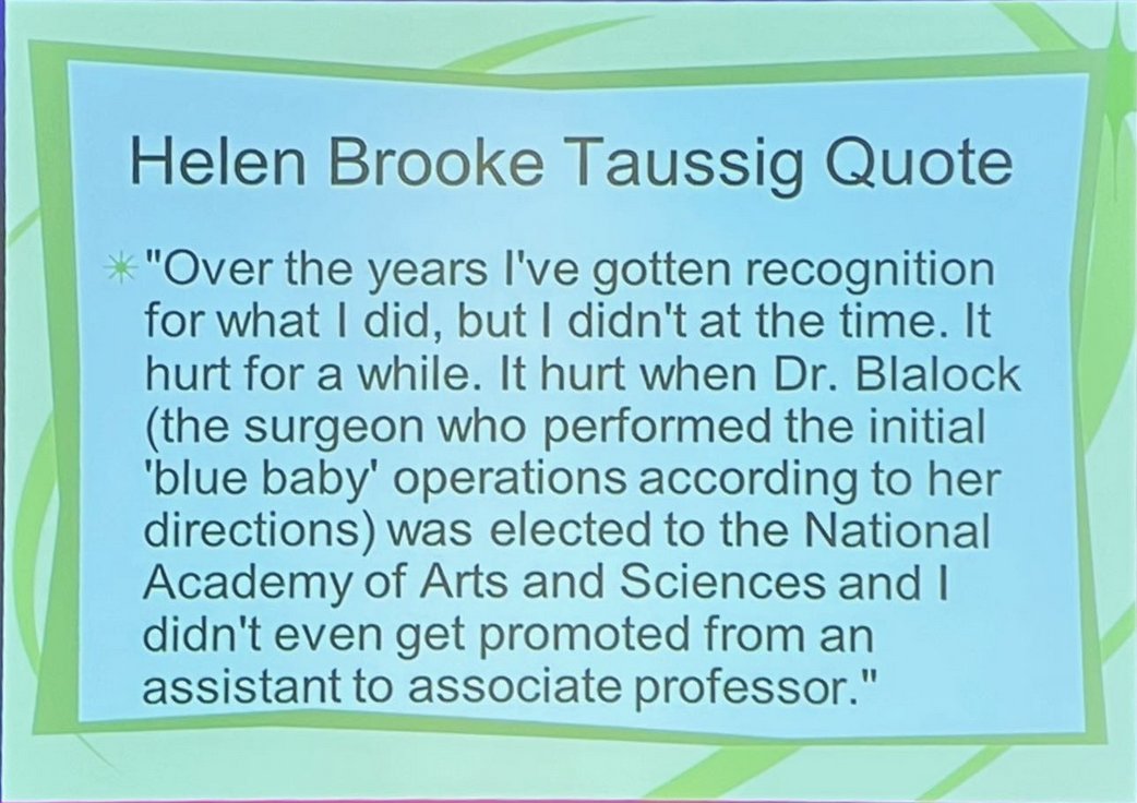 This quote is fr the mother of my field - pediatric cardiology (our field wouldn't exist in the way that it does today w/o her). It speaks volumes of how far women in med have come....& how far we have yet to go, especially for URMs. #paygap #promotion #WIC @WomenAs1 #MedTwitter