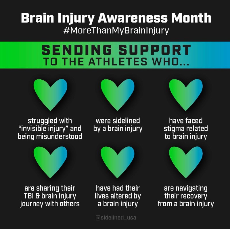 This Brain Injury Awareness Month, join the #MoreThanMyBrainInjury campaign with us 💙💚

#braininjury #braininjuryawareness #concussionawareness #athletementalhealth