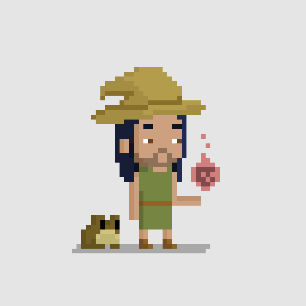 Introducing <a href="/WebWizardsNFT/">WebWizards✨</a> 3388 #lore 

This is Huxley, the hipster wizard. He loves learning about the ancient mystical arts, but always with a modern twist. He dresses in well-worn clothes, and has a stylish hat with a feather! He also has a frog called Clyde, who he loves to