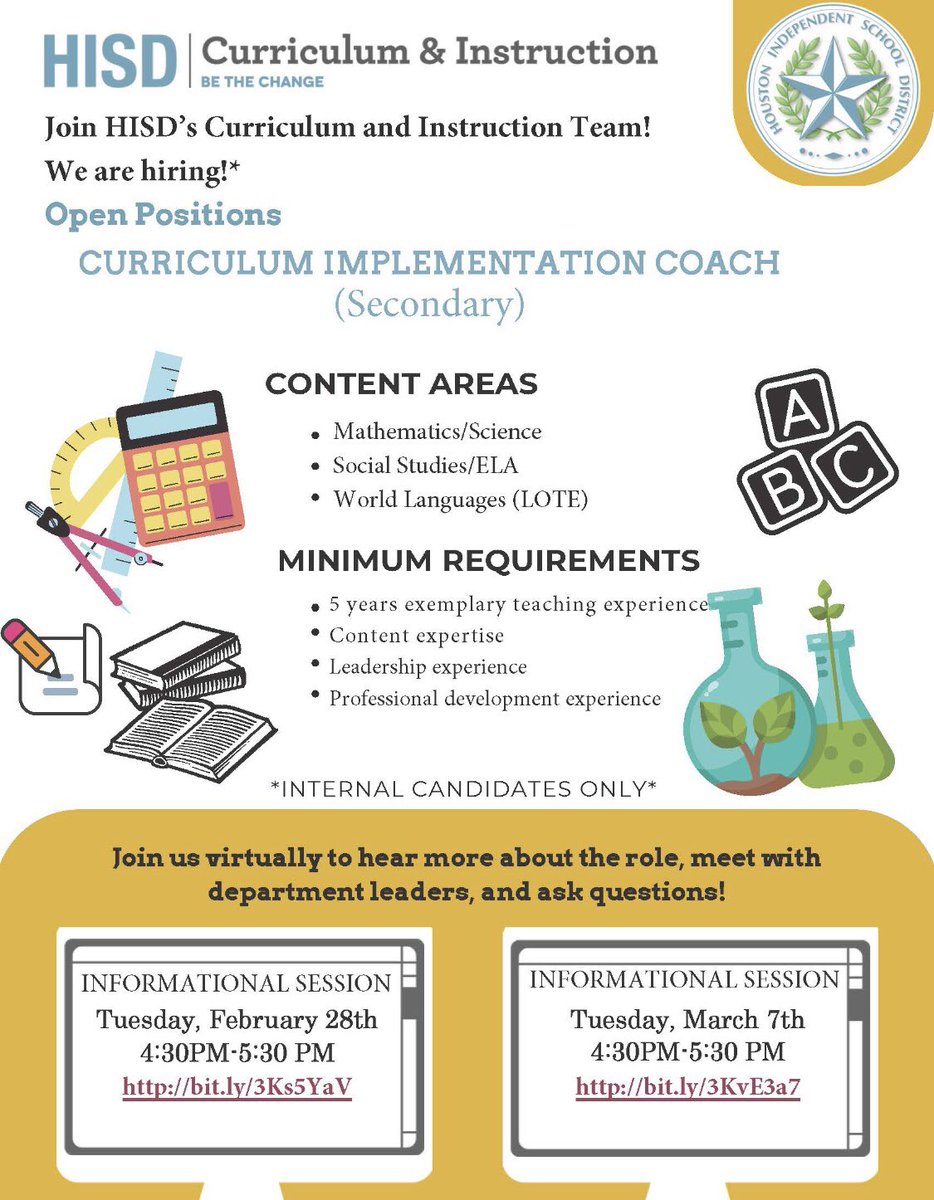 Ms_Heim (@msheim1) on Twitter photo Join us this afternoon at 4:30 for another round of ☕️ QT with a CIC☕️ to learn more about joining HISD’s Curriculum & Instruction Team! #bethechange @HISD_Curric @HISD_ELA <a href="/HISDSocStudies/">HISDSecondarySocialStudies</a> Join us this afternoon at 4:30 for another round of ☕️ QT with a CIC☕️ to learn more about joining HISD’s Curriculum & Instruction Team! #bethechange @HISD_Curric @HISD_ELA <a href="/HISDSocStudies/">HISDSecondarySocialStudies</a>