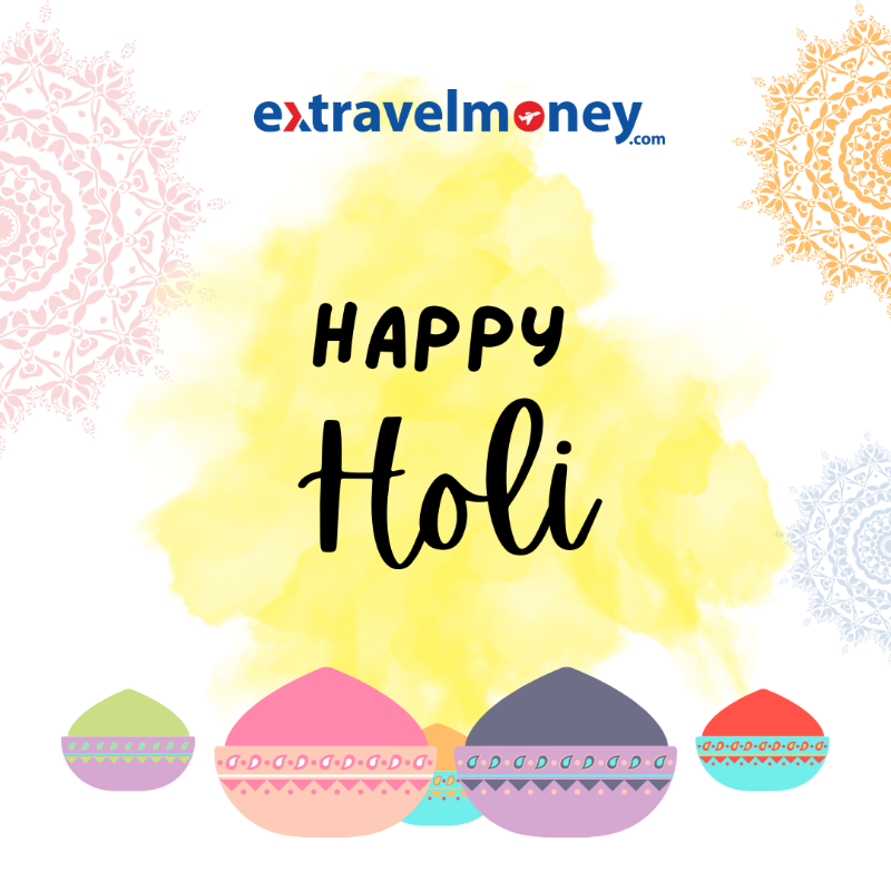 ExTravelMoney's tweet photo. Let the vibrant colours of Holi spread joy and happiness in your life. Wishing you a colourful and memorable celebration from all of us at https://t.co/80x4Vh4F33 #HappyHoli #FestivalOfColors #HoliCelebrations #ExTravelMoney #LetTheColorsFly #Holi2023 #ColorfulIndia https://t.co/DhbtGkKqLY