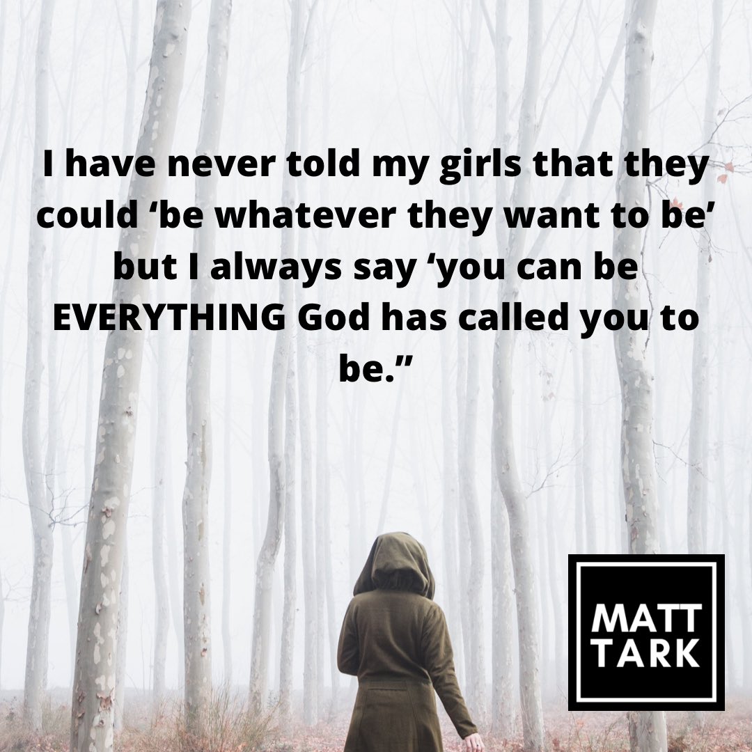 matthewtark's tweet photo. Let's stop telling kids they can be anything they want to be. This has created an ego-driven, fantasy-based culture that supports the agenda that "feeling is reality". Instead, tell kids they can be everything God has called them to be. #Calling #Faith #KingdomFocused https://t.co/anxNDwOzOi
