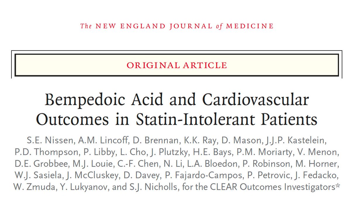 DrDamluji's tweet photo. Bempedoic Acid and Cardiovascular Outcomes in Statin-Intolerant Patients: @NEJM @ACCinTouch #ACC23 #Trial Update 2

Editorializing: 15% of study population are older adults = @MichaelGNanna @Ajar_Kochar 

Clear Outcome Trial: 8 Point Summary Below

👇👇👇 https://t.co/oikSl7HJoL