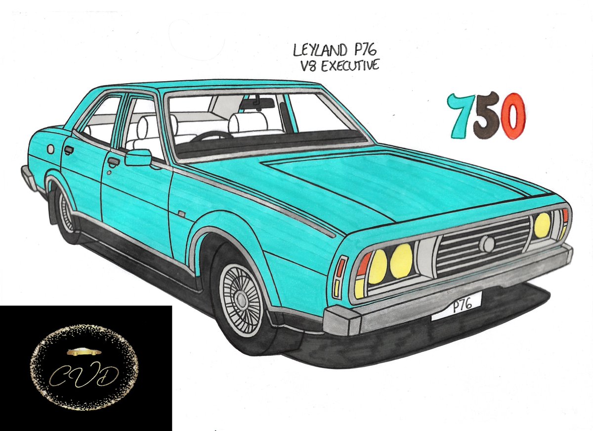 Hi all, the second of todays drawings is a break from new drawing series British Leyland 1968-1984, although related this is a special drawing to mark my 750th drawing since Aug 2020. #britishleyland #leylandp76 #leylandp76executive #leylandaustralia  #leylandcars