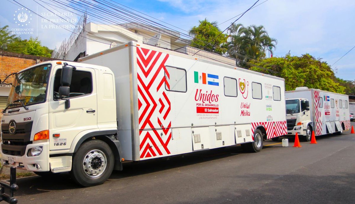 #UnidadesMédicasMóviles | El Gobierno del Presidente <a href="/nayibbukele/">Nayib Bukele</a> participa en el lanzamiento de las Unidades Médicas Móviles en el marco del proyecto "Unidos por el desarrollo: centros de atención integral y de acompañamiento" de <a href="/AMEXCID/">AMEXCID</a>. #SecretaríaDePrensa