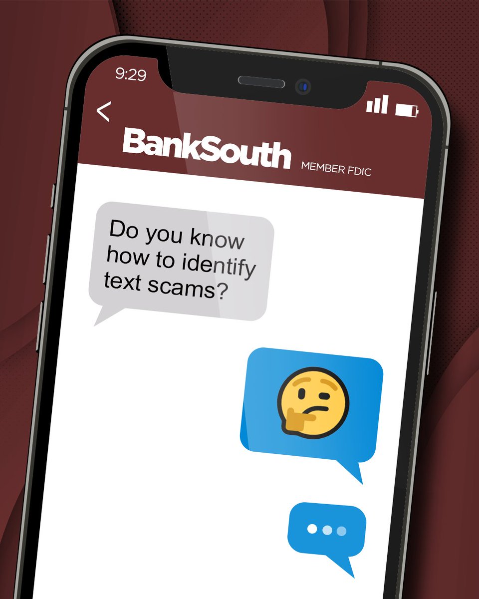 Slow down before you act on an unexpected text. Acting too quick can give scammers unintentional access to your bank accounts.
#banksouth #fraudprevention #fraudpreventionmonth #banksneveraskthat #bescamsmart