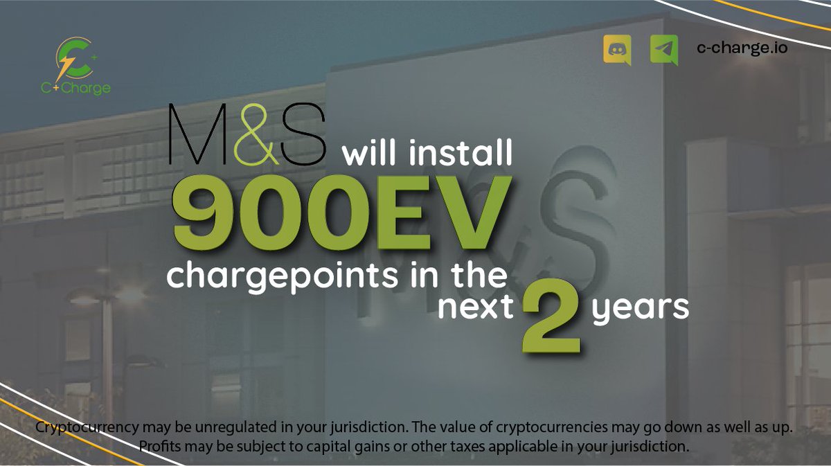 C_Charge_Token's tweet photo. 🏬@marksandspencer has introduced its plan to install 900 #EV charging points in the next two years in 70 stores 

“At M&amp;S, we’re reshaping the business for sustainable future growth in every sense.”

Join our #presale and be a part of this revolution⬇️

https://t.co/ixe18bPqzI https://t.co/P5vzTHb45d