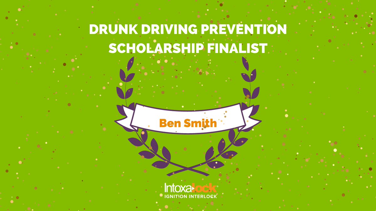 Intoxalock's tweet image. Coming in at #4 is Ben Smith from Purdue University! Thank you for the reminder that choosing to drink and drive can change everything in an instant. #DrunkDrivingAwareness #Scholarship

Watch here: ow.ly/aCu650N158k