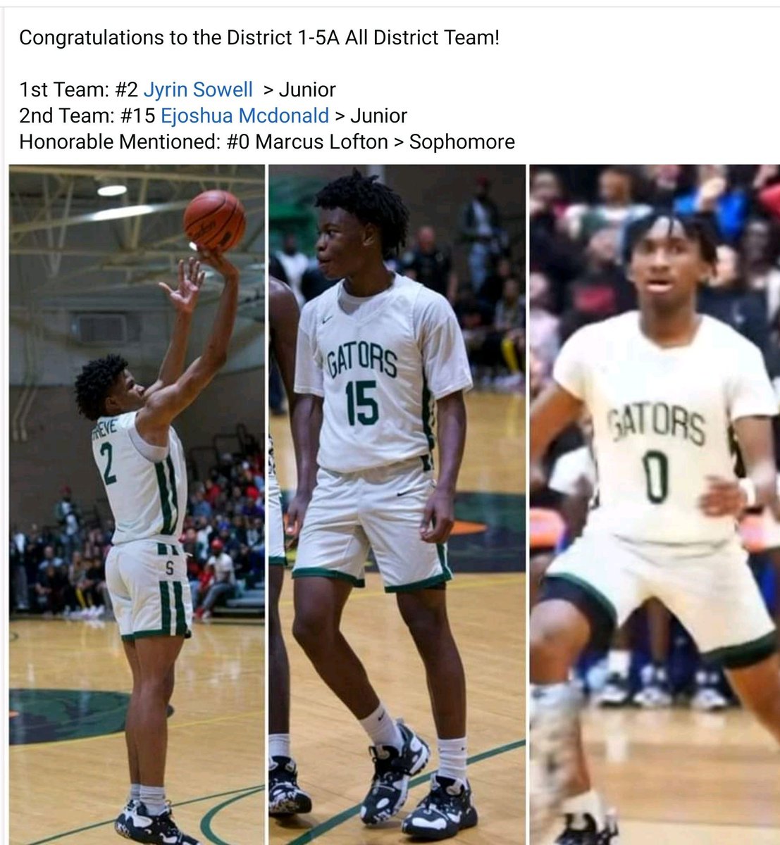 Congratulations to our All District Gators! It's always a GREAT DAY TO BE A GATOR!🐊🏀🐊🏀🐊🏀 #weallwegot #weallweneed #believeinshreve #apexpredators #dontbitewhatyoucanteat #LL35