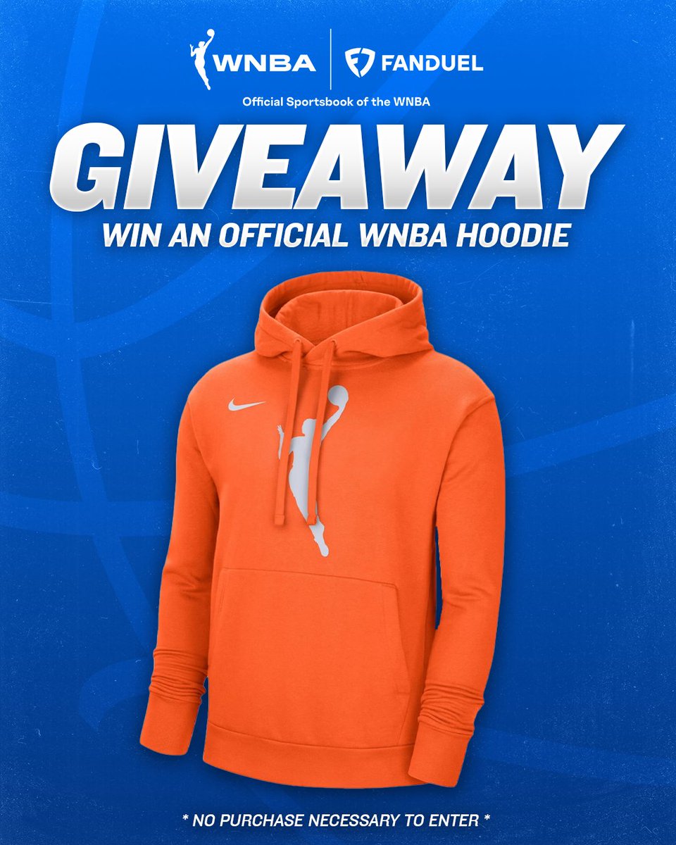 🚨 GIVEAWAY 🚨

To celebrate #InternationalWomensDay, we've teamed up with the <a href="/WNBA/">WNBA</a> to give away 5 official hoodies!

For a chance to win:
1️⃣ Retweet
2️⃣ Follow <a href="/FDSportsbook/">FanDuel Sportsbook</a> &amp; <a href="/WNBA/">WNBA</a> 

Winners will be randomly selected on 3/15

Rules: linktr.ee/fanduel | #sweepstakes