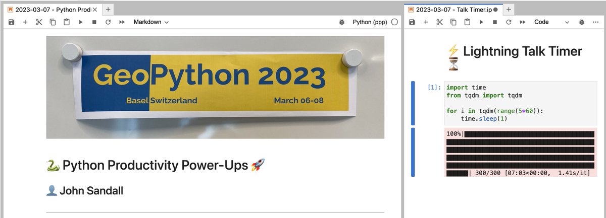 John_Sandall's tweet image. Great to share some of my favourite #Python productivity tips @GeoPythonConf! 🐍❤️🗺️

📒 You can find my lightning talk notebook here:
github.com/john-sandall/p…

#GeoPython #GeoPython2023 #Basel