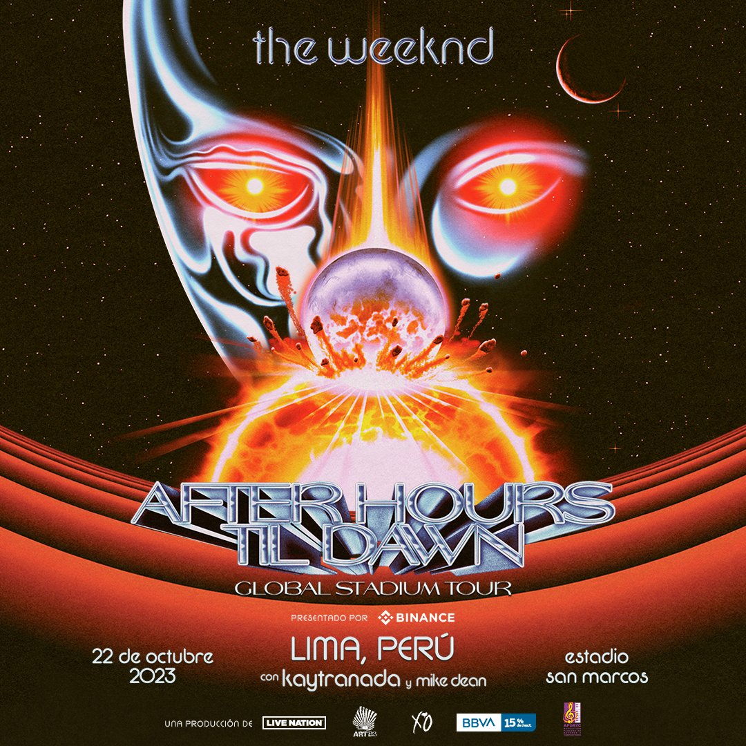 ¡The Weeknd llega por primera vez a Lima! 🔥🎶

Este 22 de octubre seremos parte de su gira mundial "After Hours Til Dawn". 🤩💥

🏟 Estadio San Marcos

🎫 Compra tus tickets en Preventa BBVA este 9 de marzo a las 10 AM únicamente por nuestra web 👉 teleticket.com.pe