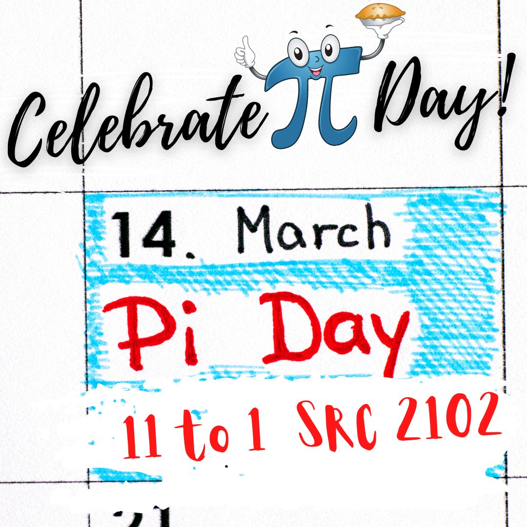 TASC_COD's tweet photo. Join the Learning Commons in celebrating Pi Day with math themed games and activities on Tuesday, March 14 from 11 a.m. to 1 p.m. outside SRC 2102. Learn more about how Math Assistance can support students with math skills related to any COD course. https://t.co/9aquMkjbE3
