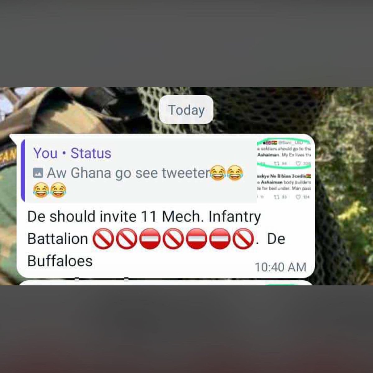 amponsemtwumm's tweet photo. Since civilians are not ready to respect the uniform and the constitution of Ghana. Proper discipline will be imposed on all defaulters. #justice4Imoro #ashiaman #11mechBn https://t.co/3U2dYccwRH