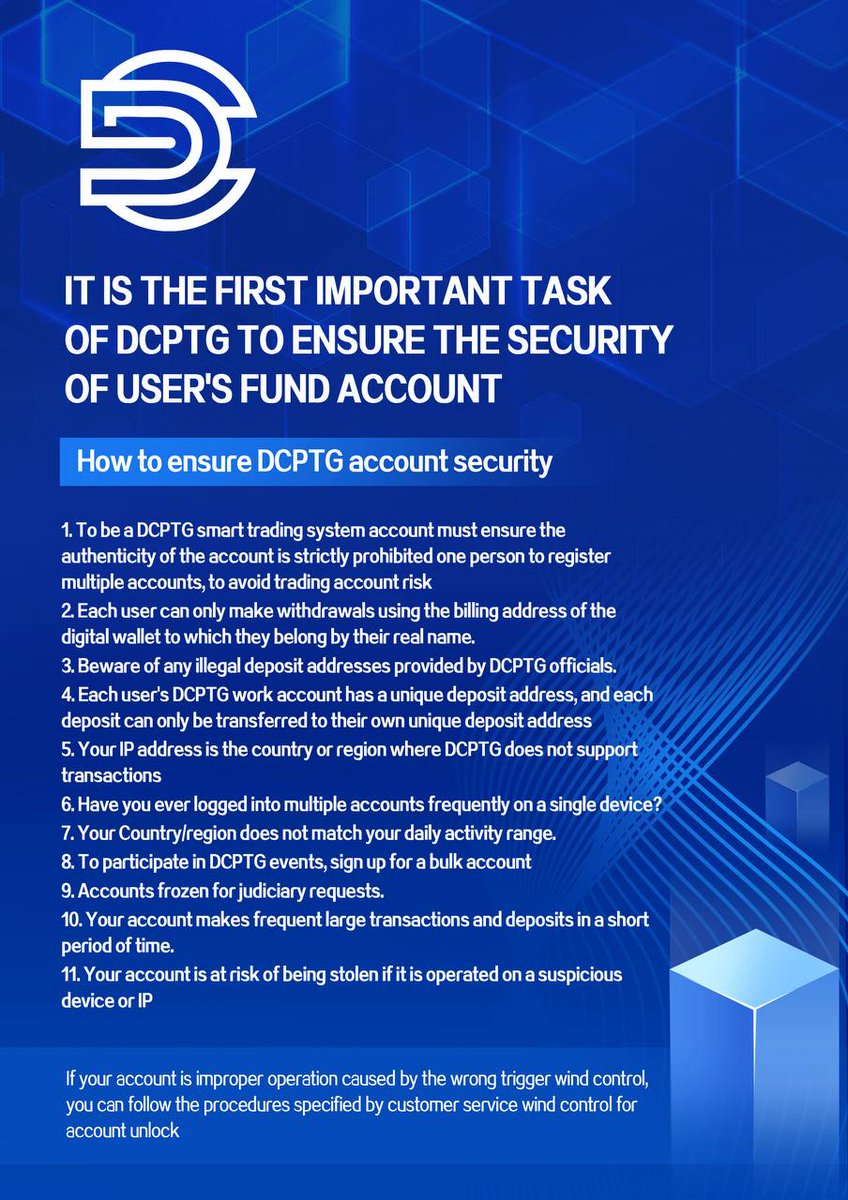 DCPTG_'s tweet photo. Ensuring the security of user funds accounts is the top priority of DCPTG https://t.co/E2mjEtMhqa