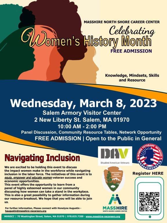 🗓️ Join our WVN, @masshiremncc, & @DAV_MAssOffice tomorrow for an Empowering Women in the Workforce Symposium @ the Salem Armory Visitor Ctr! The event starts @ 10am w/ resource tables, panel discussions, & networking! Learn more & register👇 eventbrite.com/e/524619229237