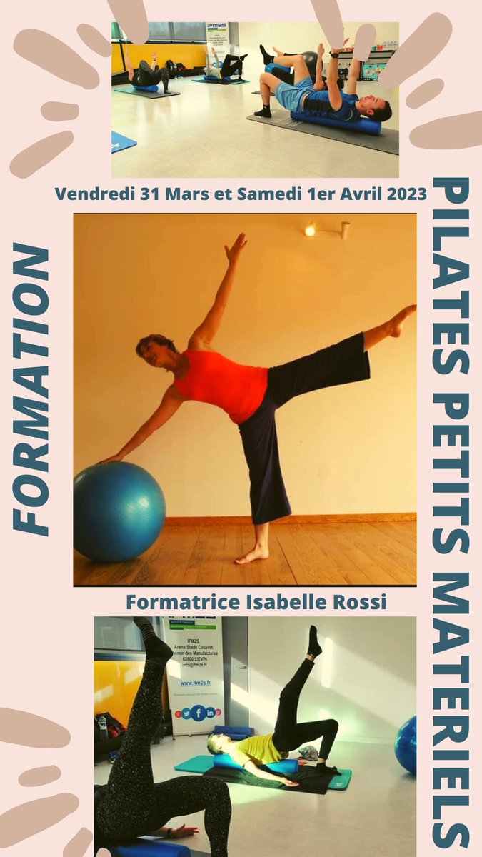 sebtrinel's tweet photo. #Formation #PilatesPetitsMatériels 
👤Formatrice : Isabelle Rossi
📆 Vend 31 Mars et Sam 1er Avril 2023
💶 Coût de formation : 495,00€
🏟️ @ArenaLievin @IFM2S 
👥 Pour : Professionnels (les) de santé ou du Sport
Prérequis : Pilates Débutant 

🔗 https://t.co/Idi3bvsthA https://t.co/qr8rzzC2bf