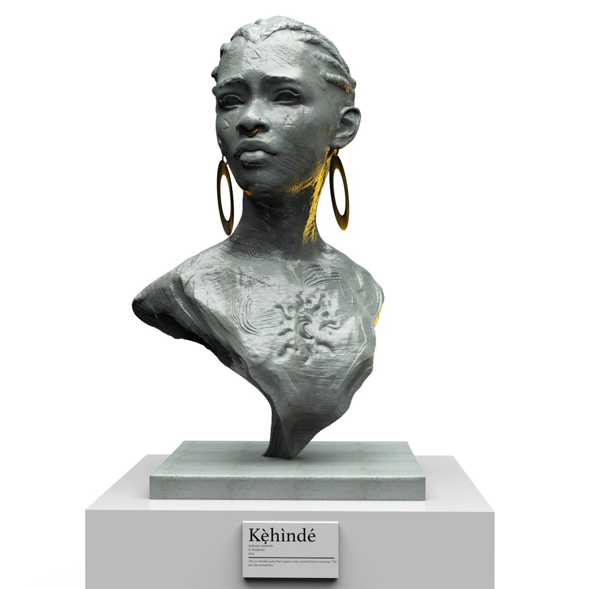 「My new sculptures. Táíwò and Kẹ́hìndéThe」|Anthony Azekwohのイラスト