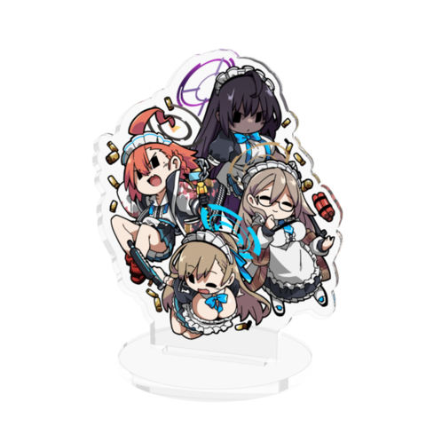 アスナ(ブルアカ) ,カリン(ブルーアーカイブ) ,美甘ネル(ブルアカ) 「ちなみにこんな感じエフェクトなしにするか悩んでるアクスタならエフェクトない方が僕」|だてめがね@Skebのイラスト