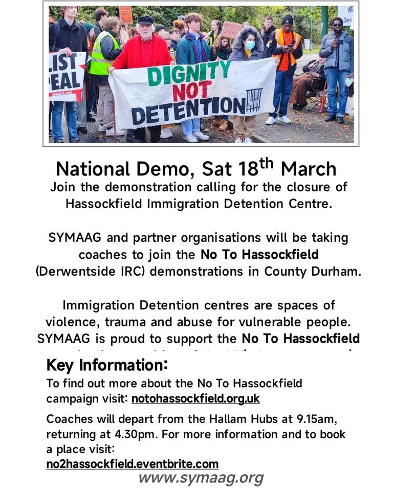 Shut down #Hassockfield women's immigration detention centre. Join the national demo March 18.
Transport from Sheffield. Reserve your place⬇️
eventbrite.com/e/no-to-hassoc…
#SetHerFree #DignityNotDetention #EndDetention