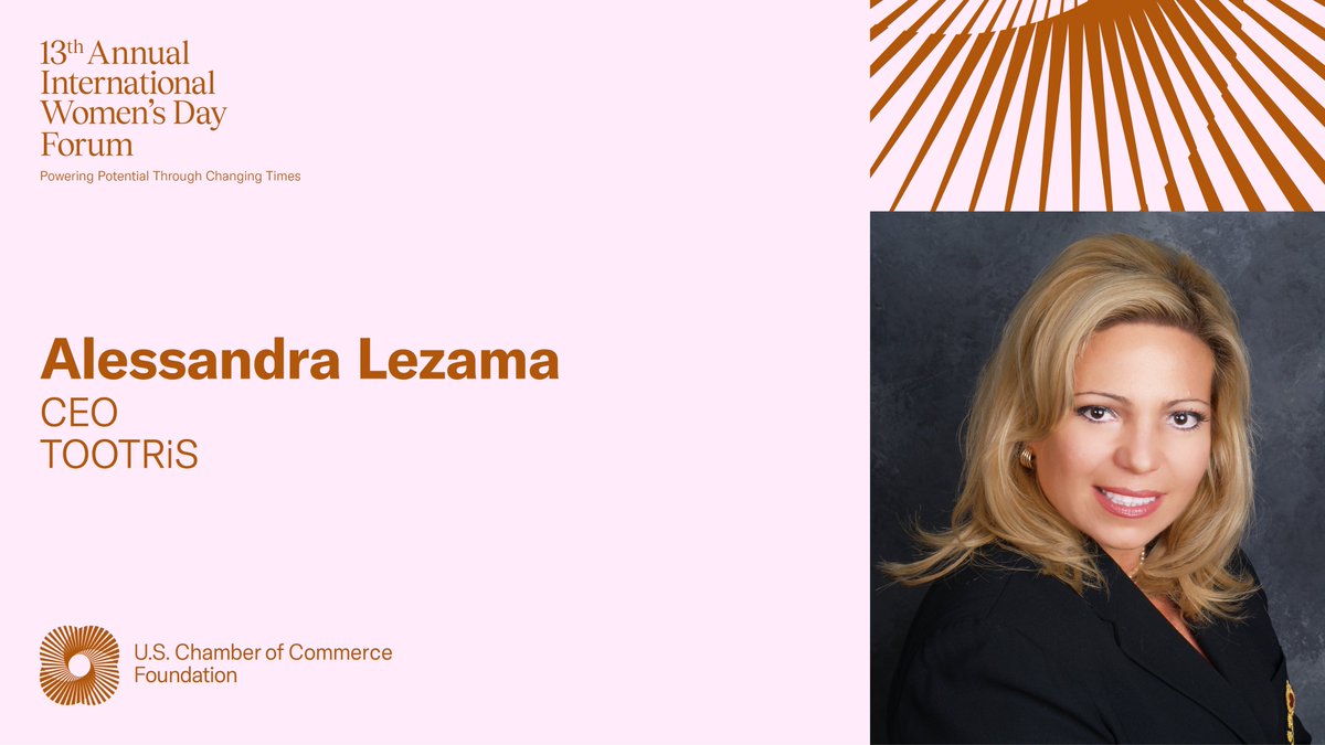 This morning, Alessandra Lezama, CEO of TOOTRiS, joins the @USCCFoundation to discuss the direct link #ChildCare has with the American workforce and ways in which the business community can support early childhood educators. #InternationalWomensDay #IWDForum #WashingtonDC