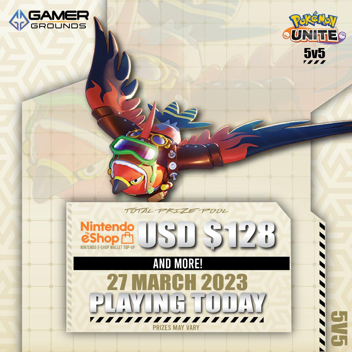 gamergroundsph's tweet photo. Hey yeh, Pokemon Unite teams, good luck mamaya ha. And enjoy lang! US$128 Nintendo eShop Wallet Topup could be in your team's hands!

!Last chance to register: https://t.co/JEtnnhc6I8
✅Check-in on Discord: https://t.co/xY9JxOtezK

#GamerGrounds #PokemonUnite https://t.co/LhU6UPhnZB