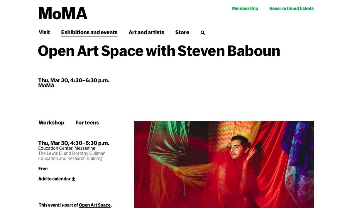 StevenBaboun's tweet photo. i'm super honored to be talking about my practice and doing  a photography/installation workshop at @MuseumModernArt for LGBTQ+ teens and their allies. 🌈🌟 

RSVP here or send it to your fave gen z: https://t.co/KmHCrX2Doz

Big love to Ébun for making this happen! Mèsi pa sifi! https://t.co/wUkHoUfaF2