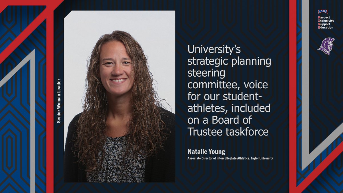 NAIA's tweet photo. #WomensHistoryMonth - We shine a light on Natalie Young of @taylortrojans, SWL. 

Learn how Natalie is making an impact on her campus>> https://t.co/3Ow31EPrqv

@WomensHistMonth https://t.co/Di0XunvsL2