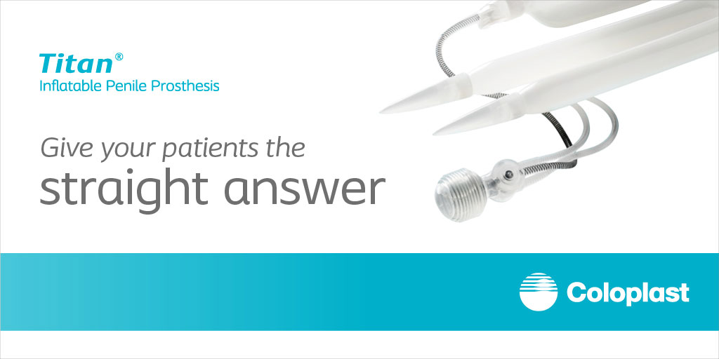 Coloplast_MD's tweet photo. Give your patients the straight answer. #Titan IPP is the only #InflatablePenileProsthesis with #FDA approval for manual modeling in the presence of #Peyronie’s disease. Learn how Titan IPP is designed for performance from the operating room to the bedroom https://t.co/ugMR11M2a2 https://t.co/WFIK08GAzW