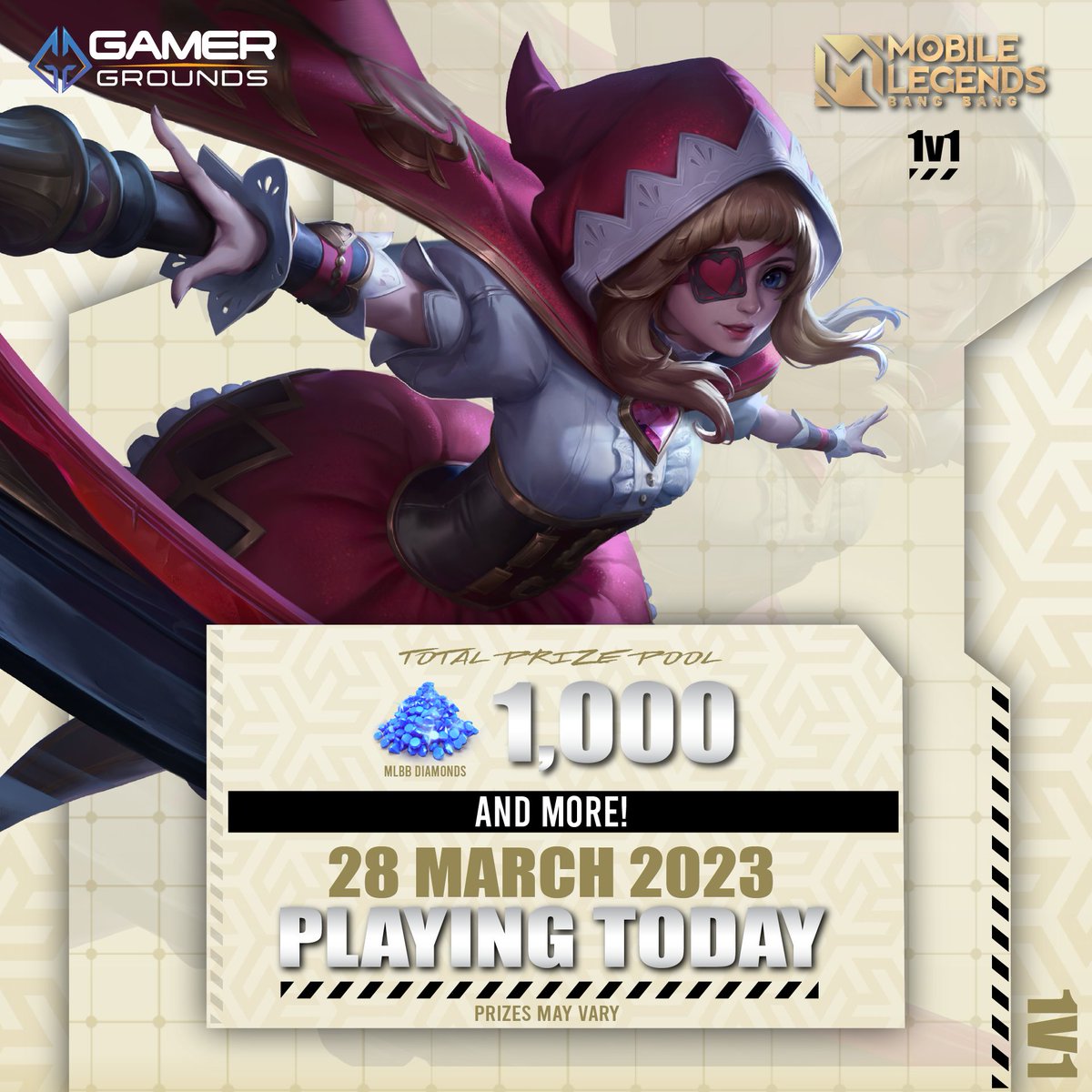 gamergroundsph's tweet photo. 1v1 na ulit mamaya sa ML! Tara tara, ipakita ang lakas. Pwede pang manalo ng 1000 Diamonds.

!Last chance to register: https://t.co/V1My1EF75S
✅Check-in on Discord: https://t.co/xY9JxOtMpi

#GamerGrounds #MLBB #MobileLegends https://t.co/3qLNgUdNAE