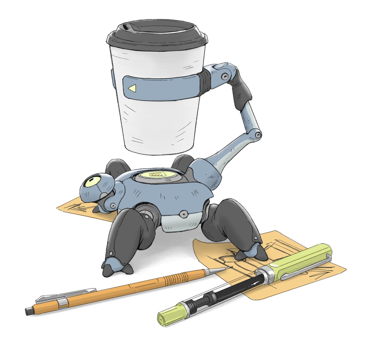 「Bitesize desk buddy⚡️ 」br baのイラスト