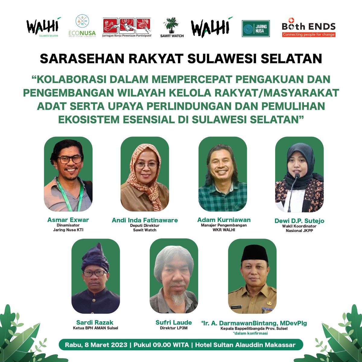 WALHI Sulawesi Selatan (@walhisulsel) on Twitter photo WALHI Sulawesi selatan sedang berupaya untuk terus mendorong perluasan pengakuan, dan pengembangan wilayah kelola rakyat dan wilayah adat di Sulawesi selatan untuk menjamin perlindungan kawasan ekosistem esensial.
<a href="/walhinasional/">WALHI</a> <a href="/econusa_id/">EcoNusa Foundation</a> <a href="/petakampung/">Jaringan Kerja Pemetaan Partisipatif</a> <a href="/jaringnusa/">Jaring Nusa Kawasan Timur Indonesia</a> <a href="/bibothends/">BI at BothENDS</a> WALHI Sulawesi selatan sedang berupaya untuk terus mendorong perluasan pengakuan, dan pengembangan wilayah kelola rakyat dan wilayah adat di Sulawesi selatan untuk menjamin perlindungan kawasan ekosistem esensial.
<a href="/walhinasional/">WALHI</a> <a href="/econusa_id/">EcoNusa Foundation</a> <a href="/petakampung/">Jaringan Kerja Pemetaan Partisipatif</a> <a href="/jaringnusa/">Jaring Nusa Kawasan Timur Indonesia</a> <a href="/bibothends/">BI at BothENDS</a>