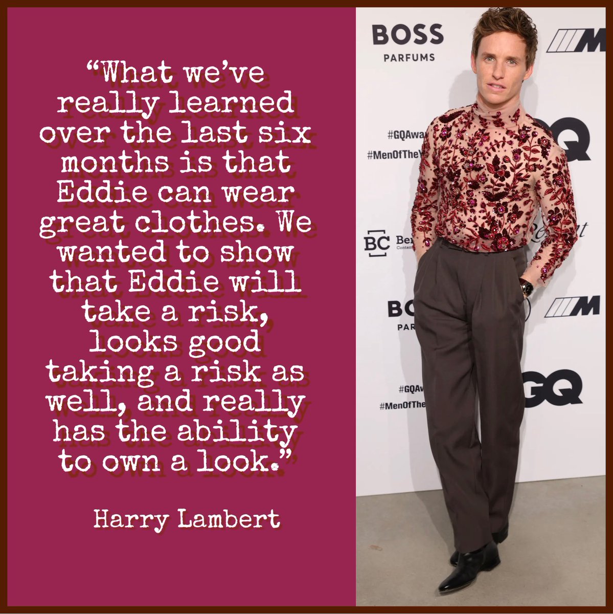 .@voguemagazine anoints #eddieredmayne “This Awards Season’s Breakout Style Star,” + his stylist #HarryLambert explains how they did it. Excerpts here (with Vogue/Getty photos) + article here: vogue.com/slideshow/eddi…